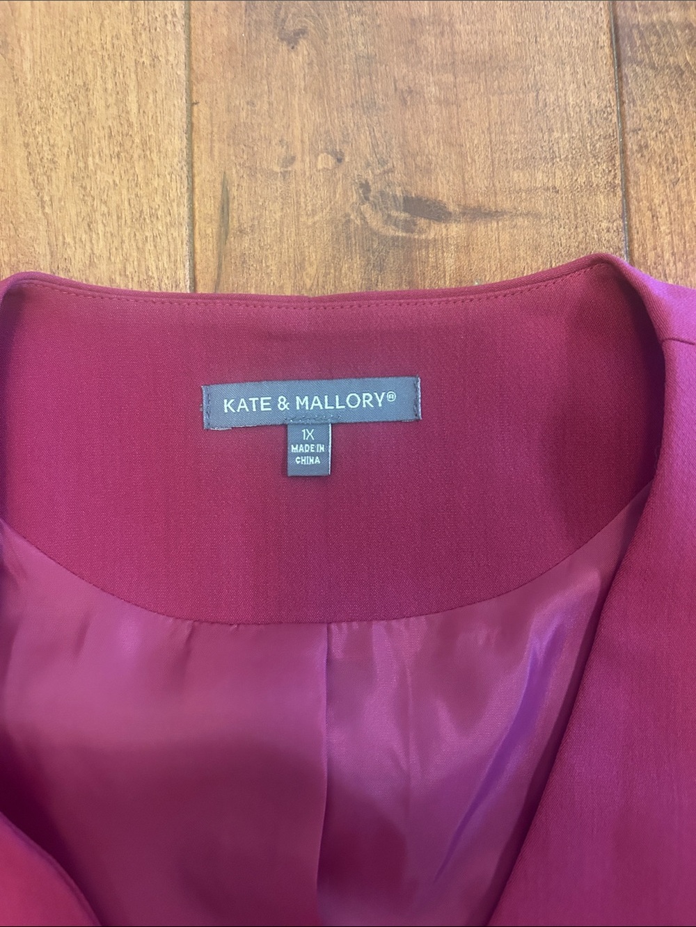 Kate & Mallory Raspberry Button-Front Tailored Vest - Picture 3 of 5
